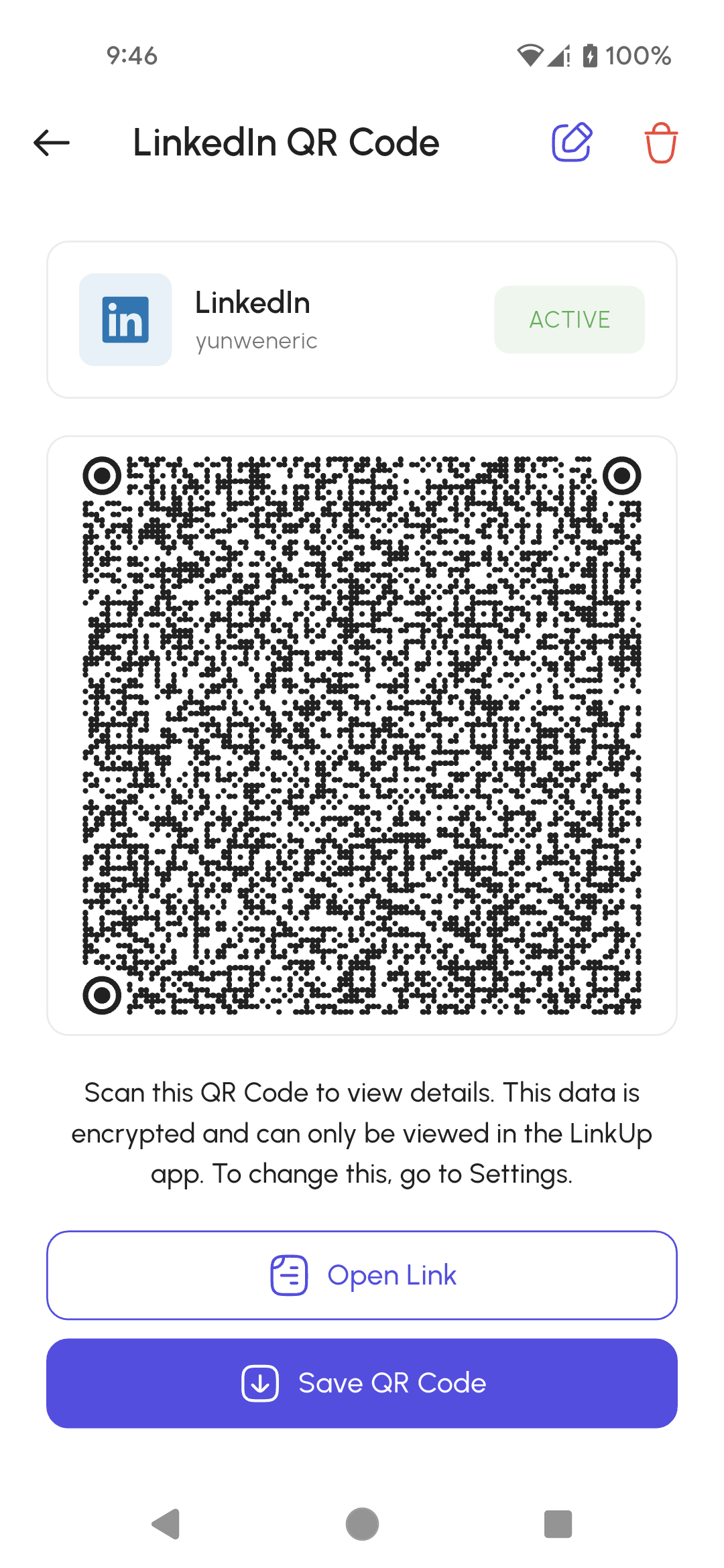 LinkUp app screen 2