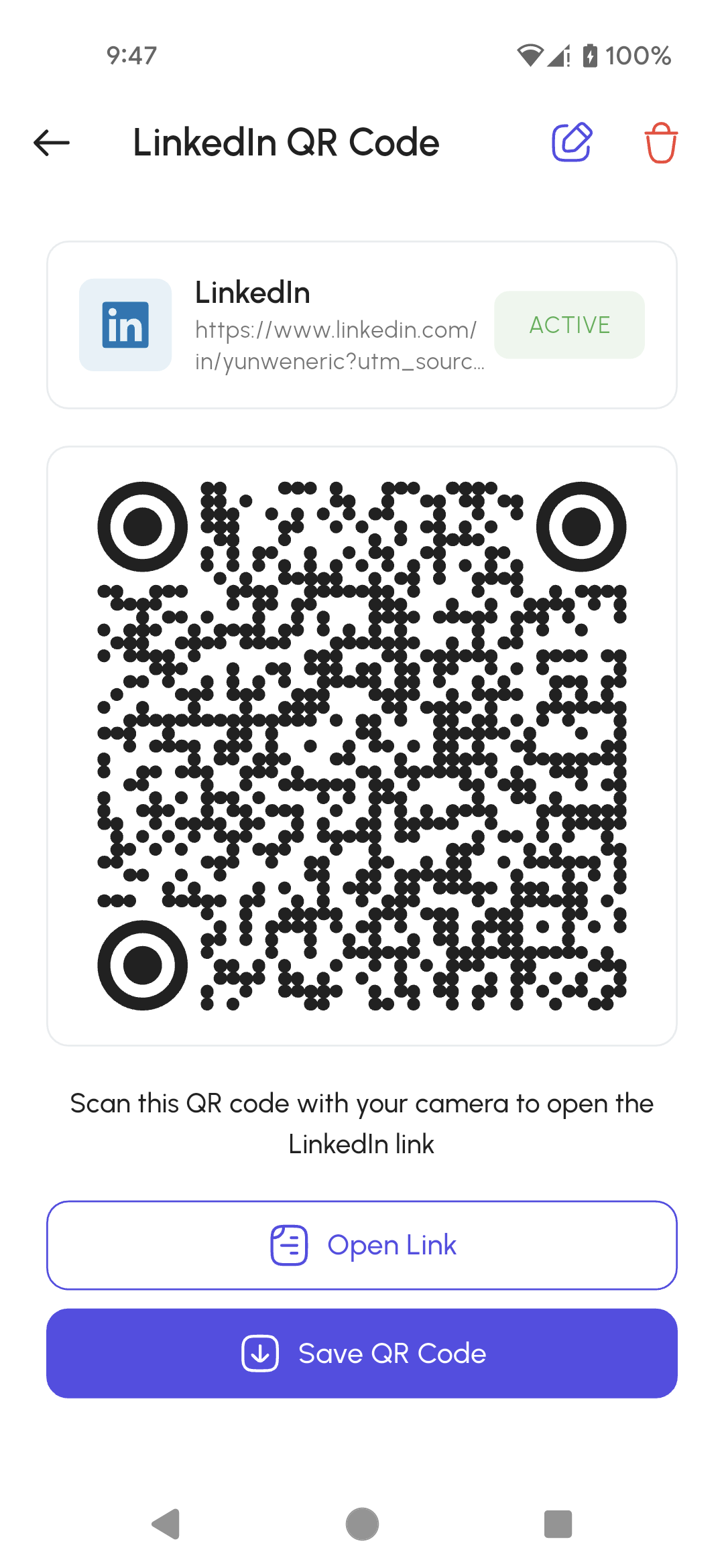 LinkUp app screen 3